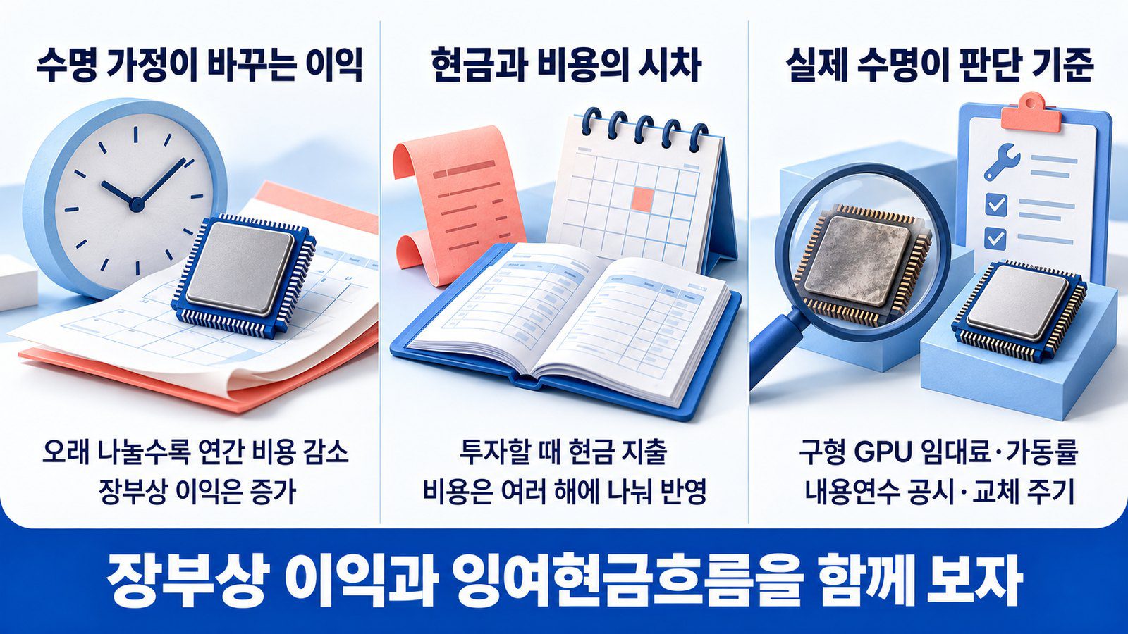 AI 감가상각 논쟁: GPU 수명 6년 vs 3년, 빅테크 이익이 달라지는 원리 한눈에 정리