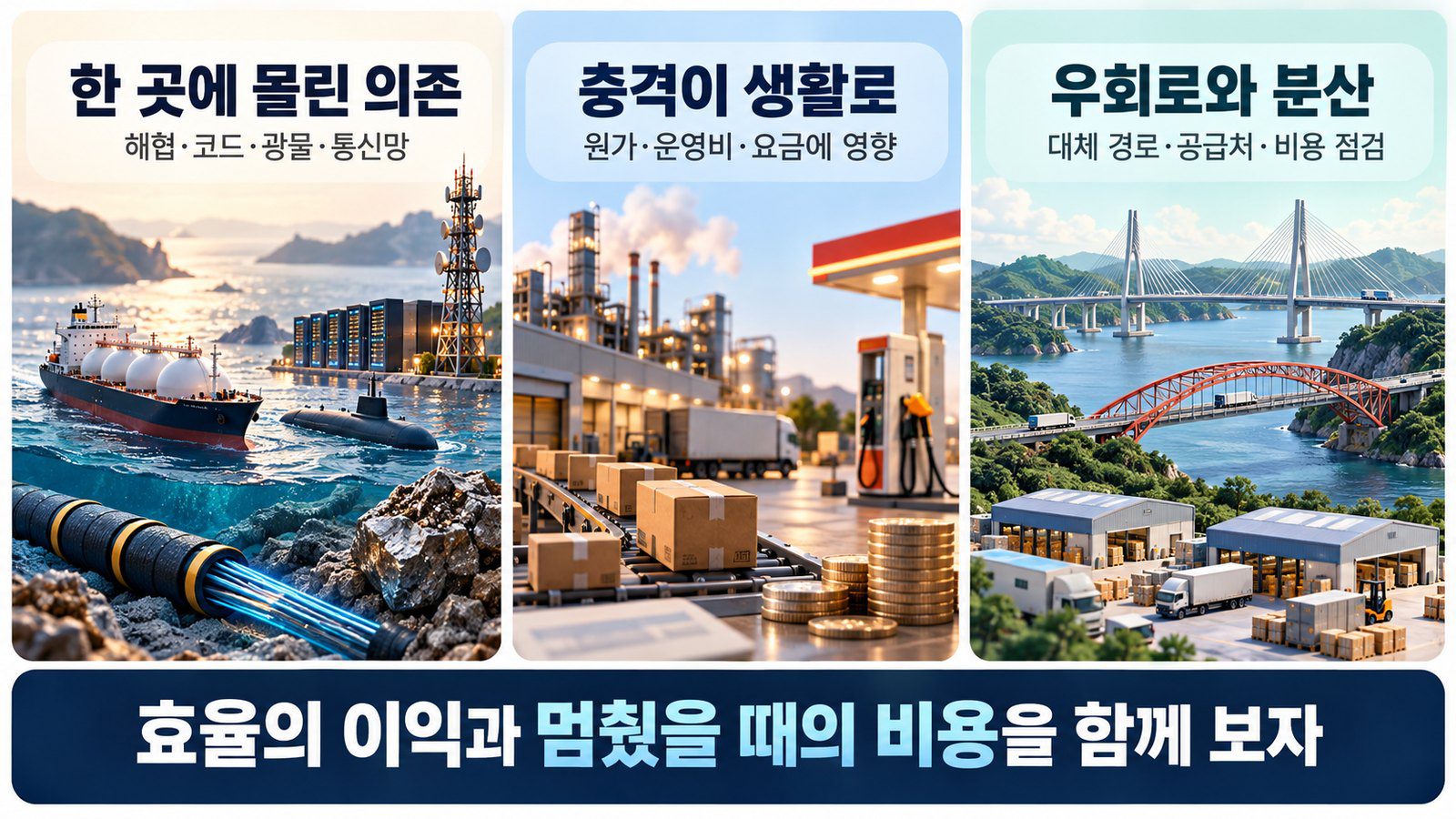 집중 리스크 지도: 해협·코드·광산·기지국, 이번 주 흔들린 5개의 '한 곳' 한눈에 정리