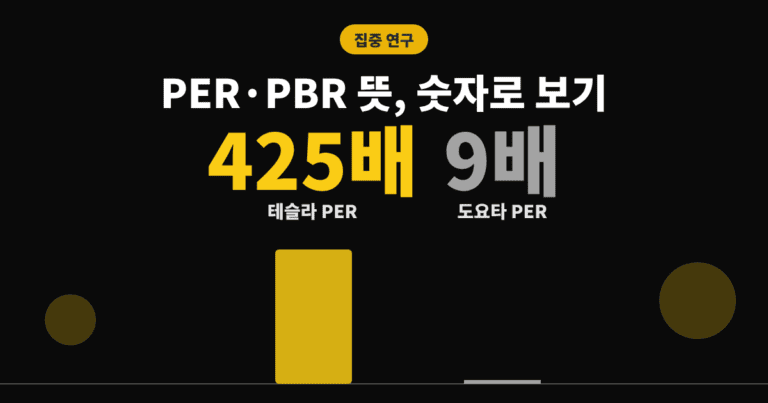 PER PBR 뜻 테슬라 PER 425배 도요타 9배 비교 대표이미지